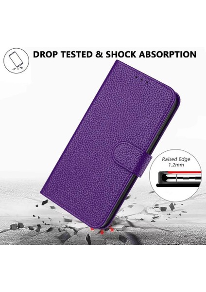 MY Boutique1 Oppo Phone 10 5g Için Telefon Kılıfı Litchi Desen Flip Folio Kart Yuvaları Tutucu (Yurt Dışından)