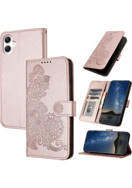 Galaxy A06 Kickstand Koruyucu Pu Deri Manyetik Için Flip Case (Yurt Dışından)