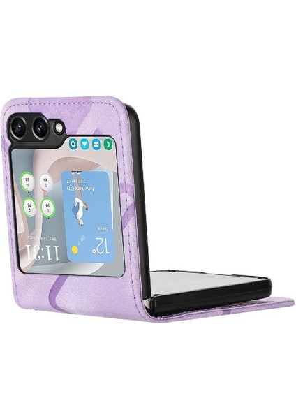 Galaxy Z Flip 6 Için Flip Case Kart Yuvası Standı ile Flip Cüzdan Pu (Yurt Dışından)