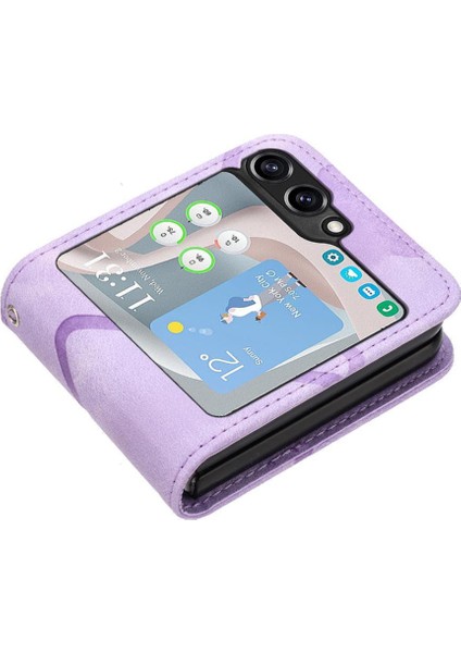 Galaxy Z Flip 6 Için Flip Case Kart Yuvası Standı ile Flip Cüzdan Pu (Yurt Dışından) fırsatları