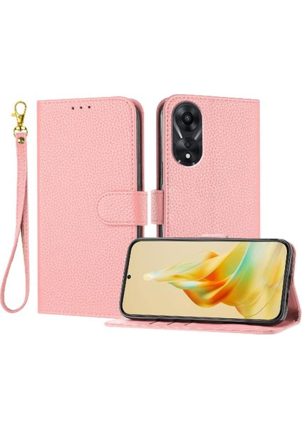 Oppo A78 4g Kart Yuvaları Için Telefon Kılıfı Tutucu Litchi Desen Cüzdan Flip Pu (Yurt Dışından)