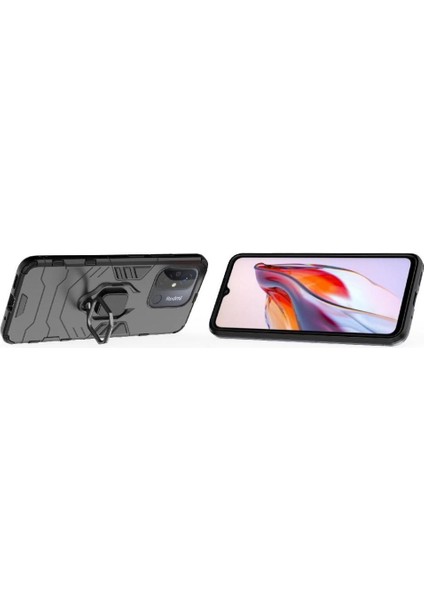 Halka Araba Dağı Kickstand Vaka Xiaomi Redmi 12C/XIAOMI Redmi 11A Metal (Yurt Dışından) modelleri