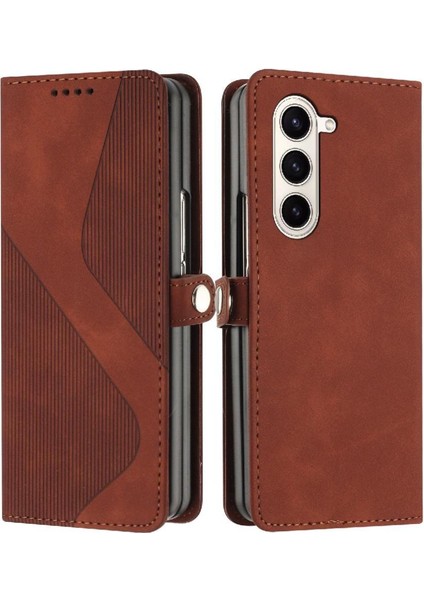 Galaxy Z Için Kılıf Fold 6 Folio Kapak Kart Yuvaları Tutucu Pu Deri (Yurt Dışından)