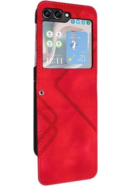 Galaxy Z Flip 6 Için Flip Case Kart Yuvası Standı ile Flip Cüzdan Pu (Yurt Dışından)