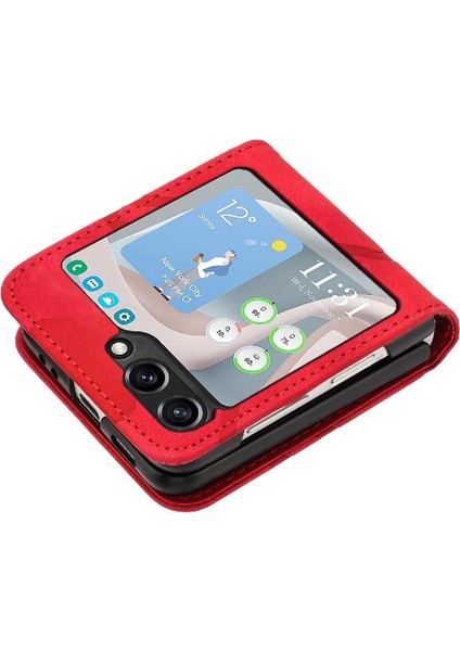Galaxy Z Flip 6 Için Flip Case Kart Yuvası Standı ile Flip Cüzdan Pu (Yurt Dışından) fırsatları