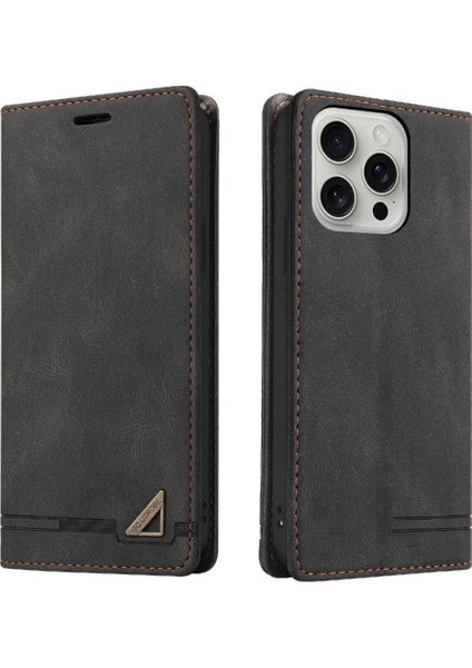 IPhone 16 Için Kılıf Pro Max Iki Kart Yuvaları Premium Deri Kickstand (Yurt Dışından)