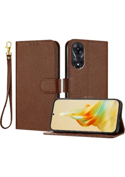 Oppo A78 4g Kart Yuvaları Için Telefon Kılıfı Tutucu Litchi Desen Cüzdan Flip Pu (Yurt Dışından)