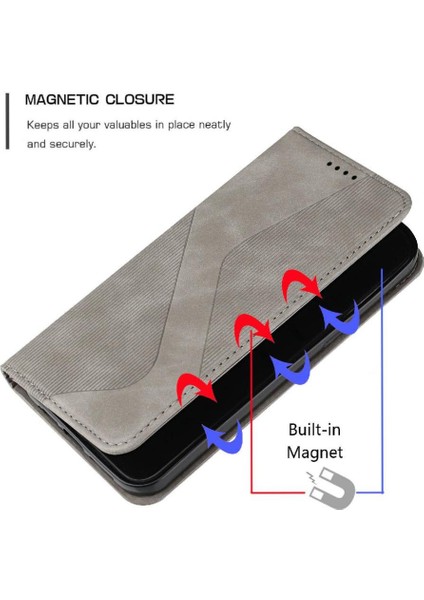 Realme Için 12 Pro Artı 5g Manyetik Kart Yuvaları Tutucu Folio Kapak Pu (Yurt Dışından)