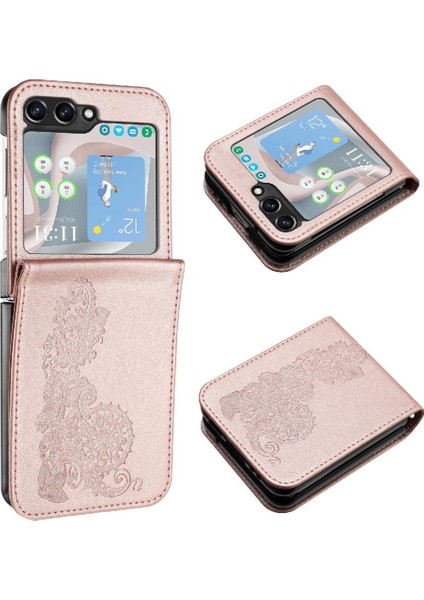 Galaxy Z Flip 6 Için Flip Case Kart Yuvası Standı ile Pu Deri Flip (Yurt Dışından)