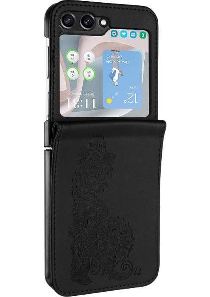 Galaxy Z Flip 6 Için Flip Case Kart Yuvası Standı ile Pu Deri Flip (Yurt Dışından)