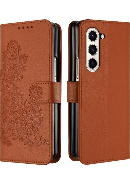 Galaxy Z Için Flip Case Fold 6 Kickstand Koruyucu Kapak Folio Pu (Yurt Dışından)