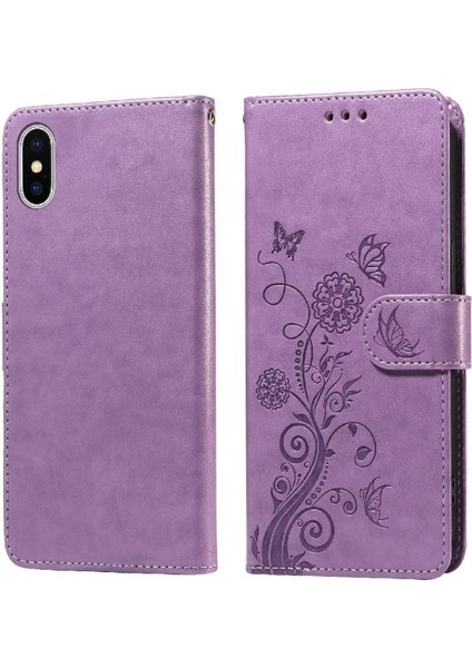 Iphone Xs Max Deri Flip Kart Yuvaları Çiçek Için Flip Case (Yurt Dışından)