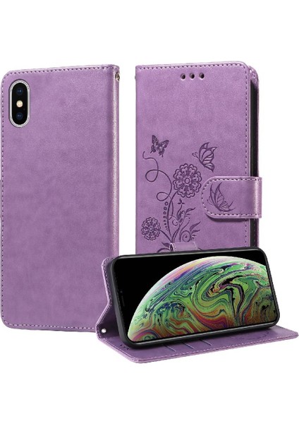 Iphone Xs Max Deri Flip Kart Yuvaları Çiçek Için Flip Case (Yurt Dışından)