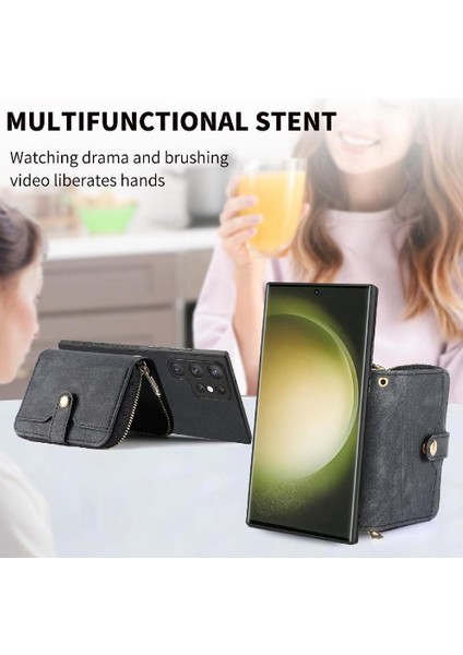 Galaxy S23 Ultra Standı Premium Deri 7 Kart Yuvaları (Yurt Dışından) modelleri
