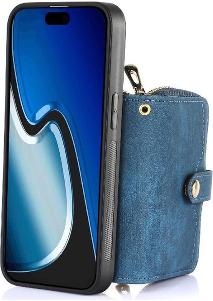 IPhone 15 Için Kılıf Artı Premium Deri Ayarlanabilir Kordon 7 Kart Yuvaları (Yurt Dışından)