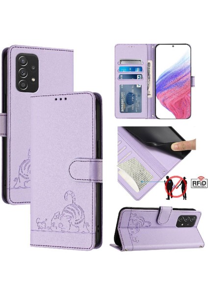 Galaxy A52 4g/5g Için Kılıf Cüzdan Kapak Çevirin Kart Yuvası Tutucu Kedi (Yurt Dışından) indirimleri