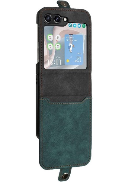 Galaxy Z Flip 6 Için Kickstand Koruyucu Cüzdan Kart Pu ile (Yurt Dışından)