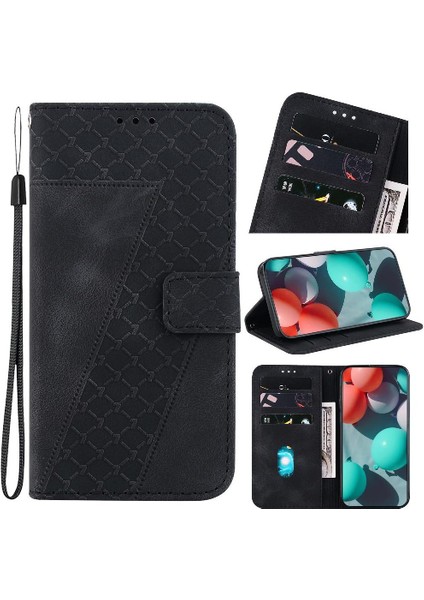 Onur X6B Cüzdan Flip Folio Kapak Için Telefon Kılıfı Kabartmalı Desen Pu Kart (Yurt Dışından)