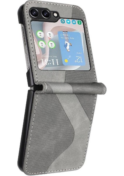 Galaxy Z Flip 6 Pu Deri Manyetik Folio Kapak Cüzdan (Yurt Dışından)