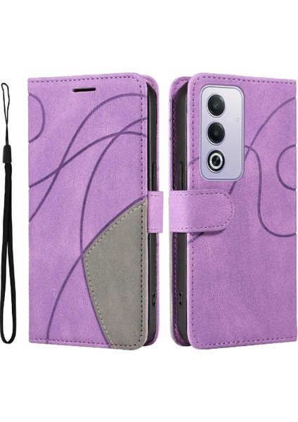Oppo A3 Pro 5g Için Flip Case Dikiş Renk Deri Cüzdan Kickstand Flip (Yurt Dışından)