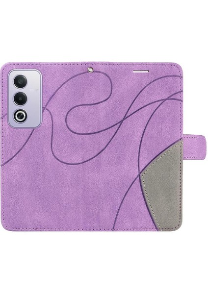Oppo A3 Pro 5g Için Flip Case Dikiş Renk Deri Cüzdan Kickstand Flip (Yurt Dışından)