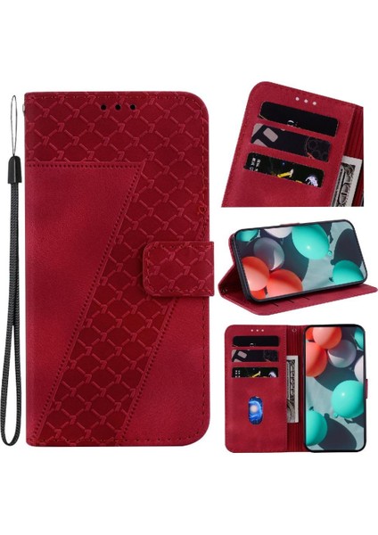 Onur X6B Cüzdan Flip Folio Kapak Için Telefon Kılıfı Kabartmalı Desen Pu Kart (Yurt Dışından)