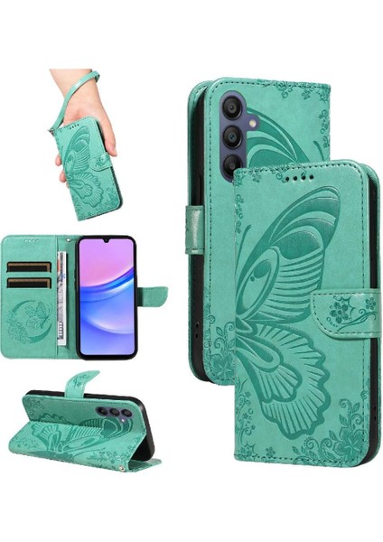 Galaxy A16 Için Flip Case Kredi Kartı ile Ayrılabilir El Kayışı (Yurt Dışından)