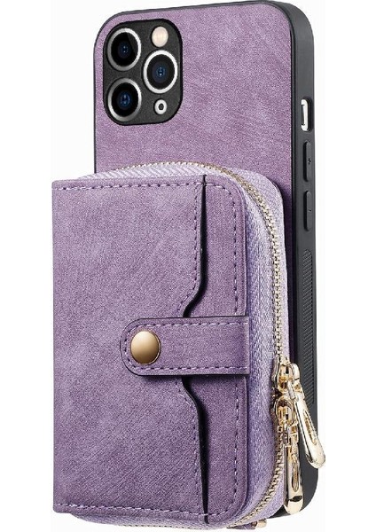 IPhone 11 Için Kılıf Pro 7 Kart Yuvaları Premium Deri Fermuar Kapatma Standı (Yurt Dışından) fırsatları