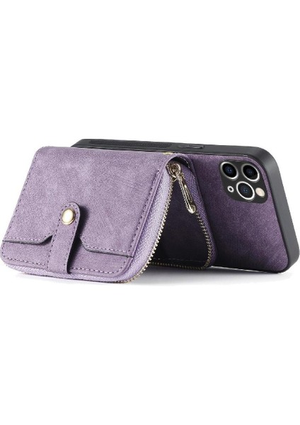 IPhone 11 Için Kılıf Pro 7 Kart Yuvaları Premium Deri Fermuar Kapatma Standı (Yurt Dışından) indirimleri