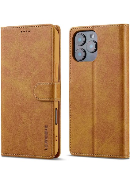 Tutucu Kart Yuvaları ile IPhone 16 Pro Için Flip Case Cüzdan Buzağı Doku (Yurt Dışından)