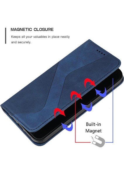 Motorola Moto Kenar 50 Pro Manyetik Cüzdan Kickstand Pu Deri Kılıf (Yurt Dışından)