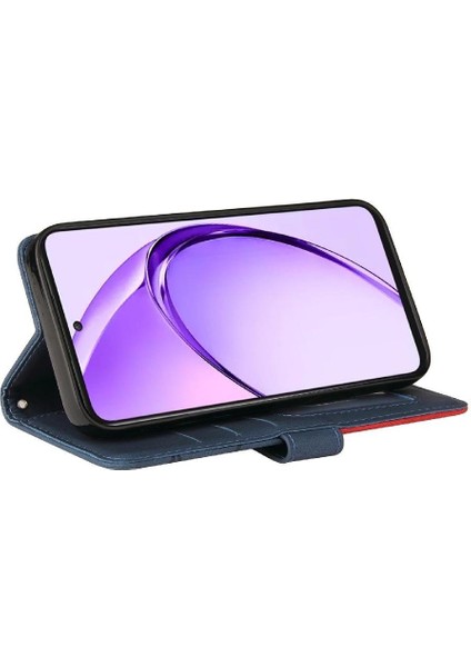 Oppo A3 Pro 5g Için Flip Case Dikiş Renk Deri Cüzdan Kickstand Flip (Yurt Dışından)