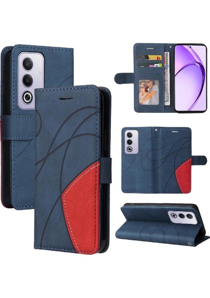 Oppo A3 Pro 5g Için Flip Case Dikiş Renk Deri Cüzdan Kickstand Flip (Yurt Dışından)