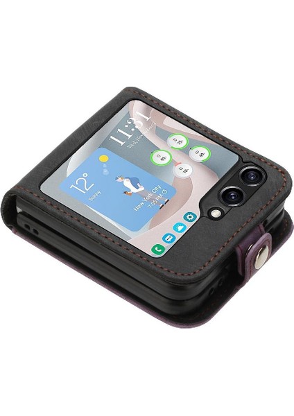Galaxy Z Flip 6 Için Kickstand Koruyucu Cüzdan Kart Pu ile (Yurt Dışından) modelleri