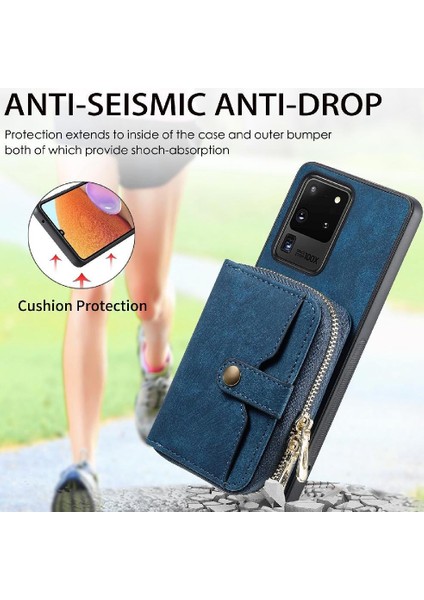 Galaxy S20 Ultra Fermuar Kapatma Standı 7 Kart Yuvaları Için Kılıf (Yurt Dışından) fırsatları