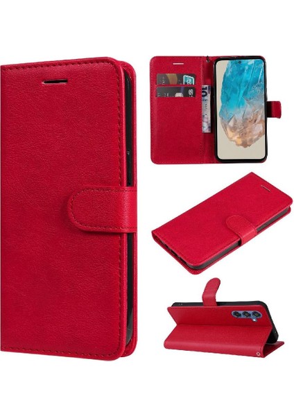 Galaxy M35 Klasik Düz Renk Yüksek Kaliteli Deri Için Flip Case (Yurt Dışından)