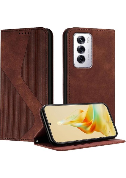 Oppo Oppo 12 5g Için Kılıf Manyetik Pu Deri Kart Yuvaları Tutucu Folio Kapak (Yurt Dışından)