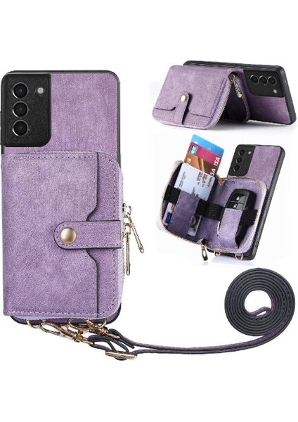Galaxy S21 Ayarlanabilir Kordon Premium Deri 7 Kart (Yurt Dışından)