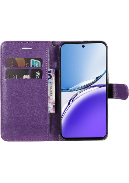 MY Boutique1 Kart Yuvası ile Oppo A3 5g Klasik Düz Renk Için Flip Case Yüksek Kalite (Yurt Dışından)