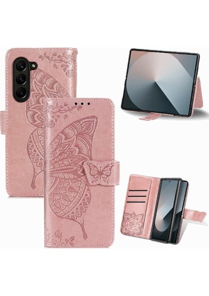 Galaxy Z Için Kılıf Fold 6 Kanat Cüzdan Kelebek Çok Renkli (Yurt Dışından)