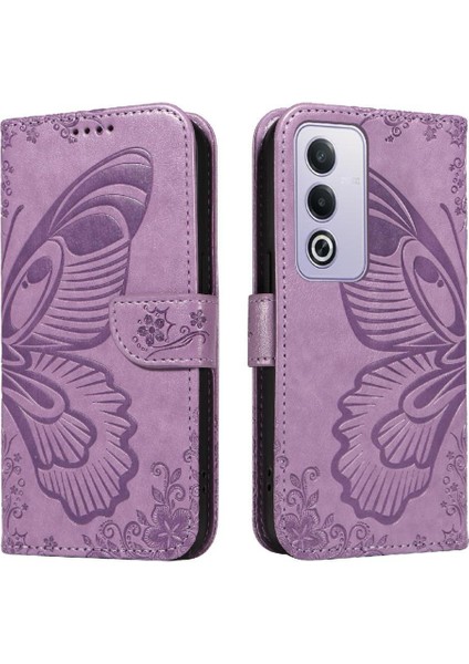 Oppo A3 Pro 5g Için Flip Case Ayrılabilir El Kayışı ile Kabartmalı Kelebek (Yurt Dışından)