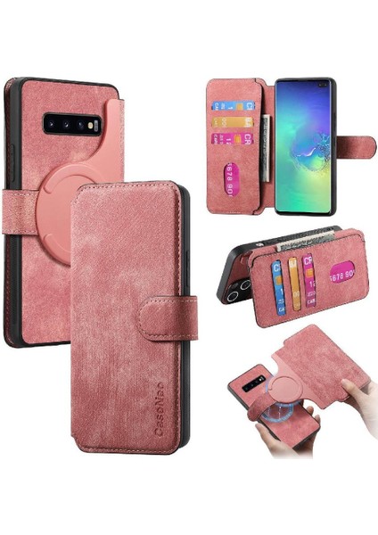 Galaxy S10 Artı Mıknatıs Koruyucu Malzeme Retro Kart Için Flip Case (Yurt Dışından)