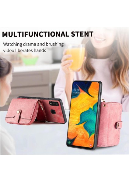 Galaxy A30/A20 Fermuar Kapatma 7 Kart Yuvaları Premium Standı (Yurt Dışından) modelleri