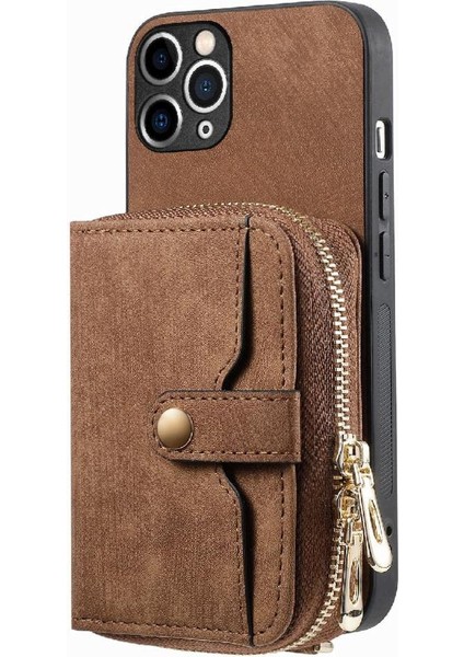 IPhone 11 Için Kılıf Pro 7 Kart Yuvaları Premium Deri Fermuar Kapatma Standı (Yurt Dışından) modelleri