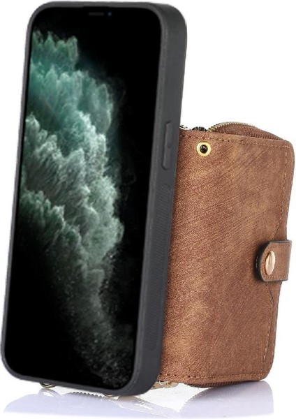 IPhone 11 Için Kılıf Pro 7 Kart Yuvaları Premium Deri Fermuar Kapatma Standı (Yurt Dışından) fırsatları