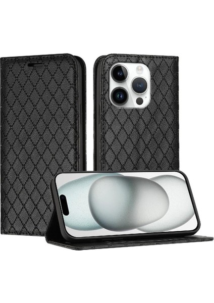 IPhone 16 Için Kılıf Pro Max Cüzdan Iş Manyetik Kabuk Flip Kart Yuvaları (Yurt Dışından)