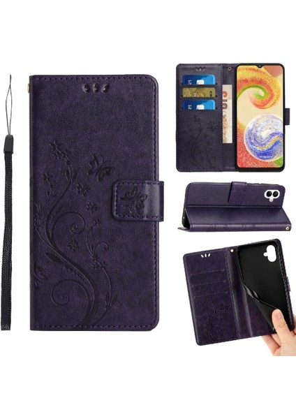 Galaxy A06 Kickstand Kart Tutucu Pu Deri Bilek Için Flip Case (Yurt Dışından)