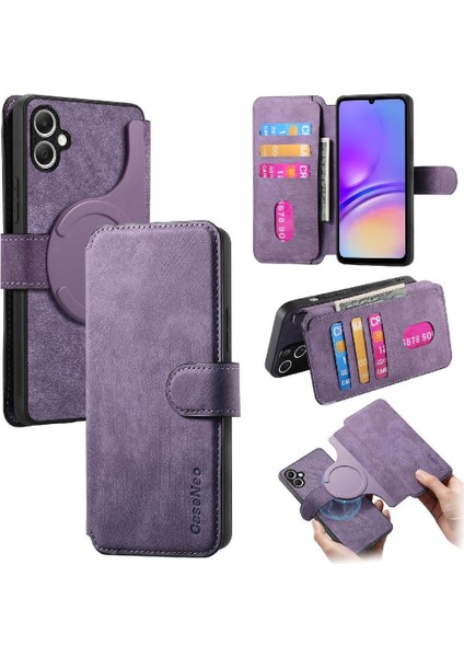 Galaxy A05 Için Flip Case Cüzdan Kart Standı Retro Mıknatıs Koruyucu (Yurt Dışından)