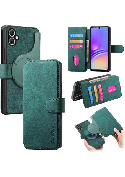Galaxy A05 Için Flip Case Cüzdan Kart Standı Retro Mıknatıs Koruyucu (Yurt Dışından)