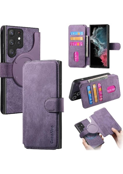 Galaxy S22 Için Flip Case Ultra Cüzdan Kart Standı Retro Mıknatıs (Yurt Dışından)